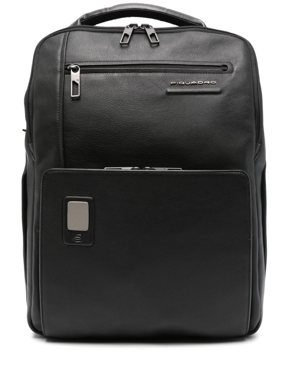 Piquadro Logo-plaque Laptop Backpack In Black