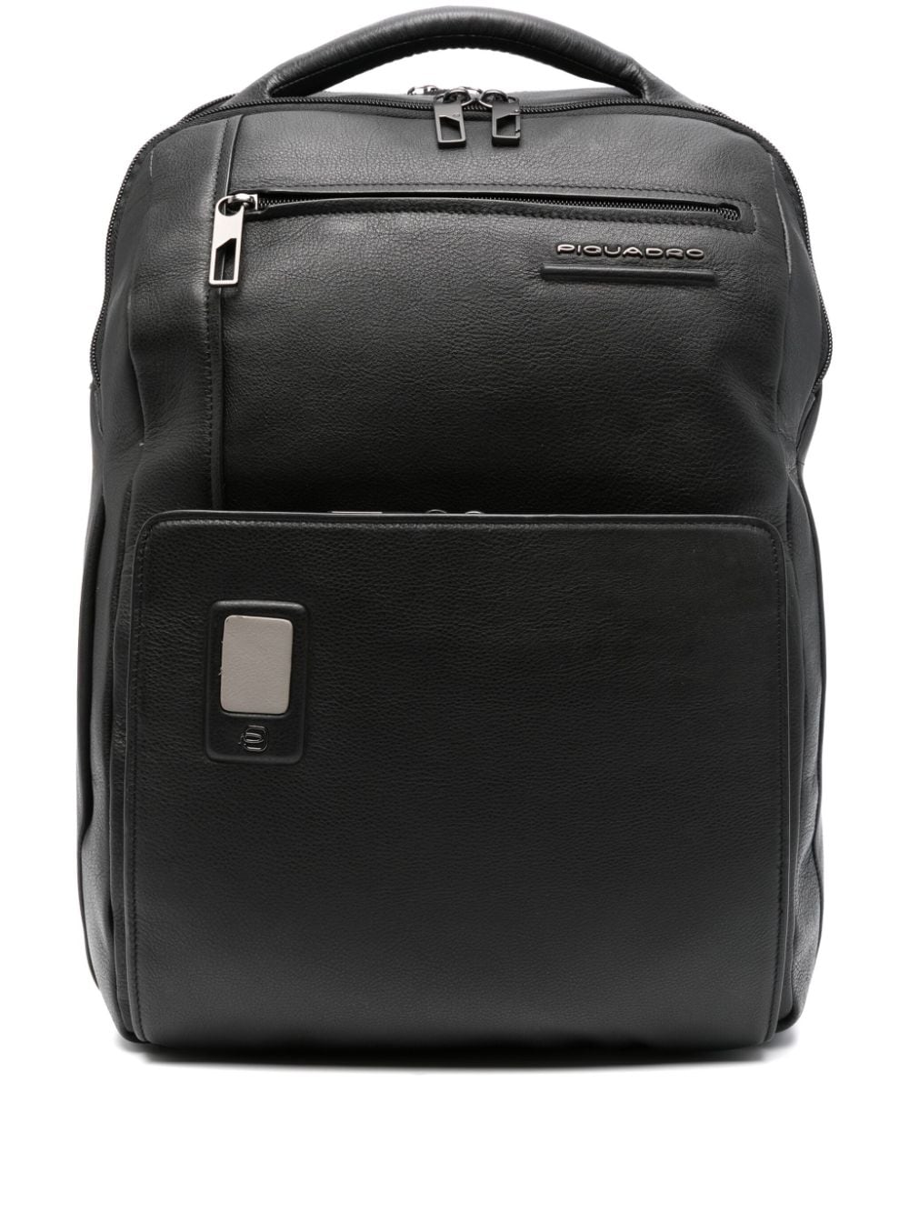 PIQUADRO Akron logo-lettering leather backpack Zwart
