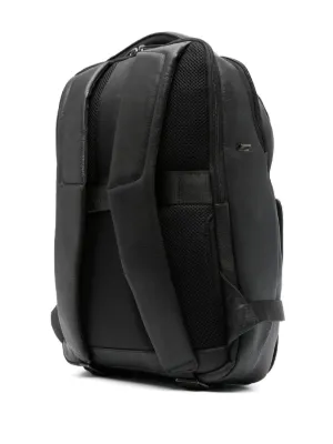 PIQUADRO ブラック レザーバックパック Piquadro/ピクアドロ｜レザー バックパック フォー