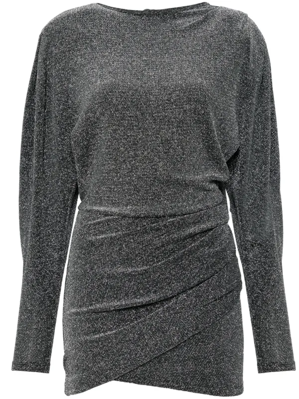 Isabel Marant Etoile draped long-sleeve dress - Silver