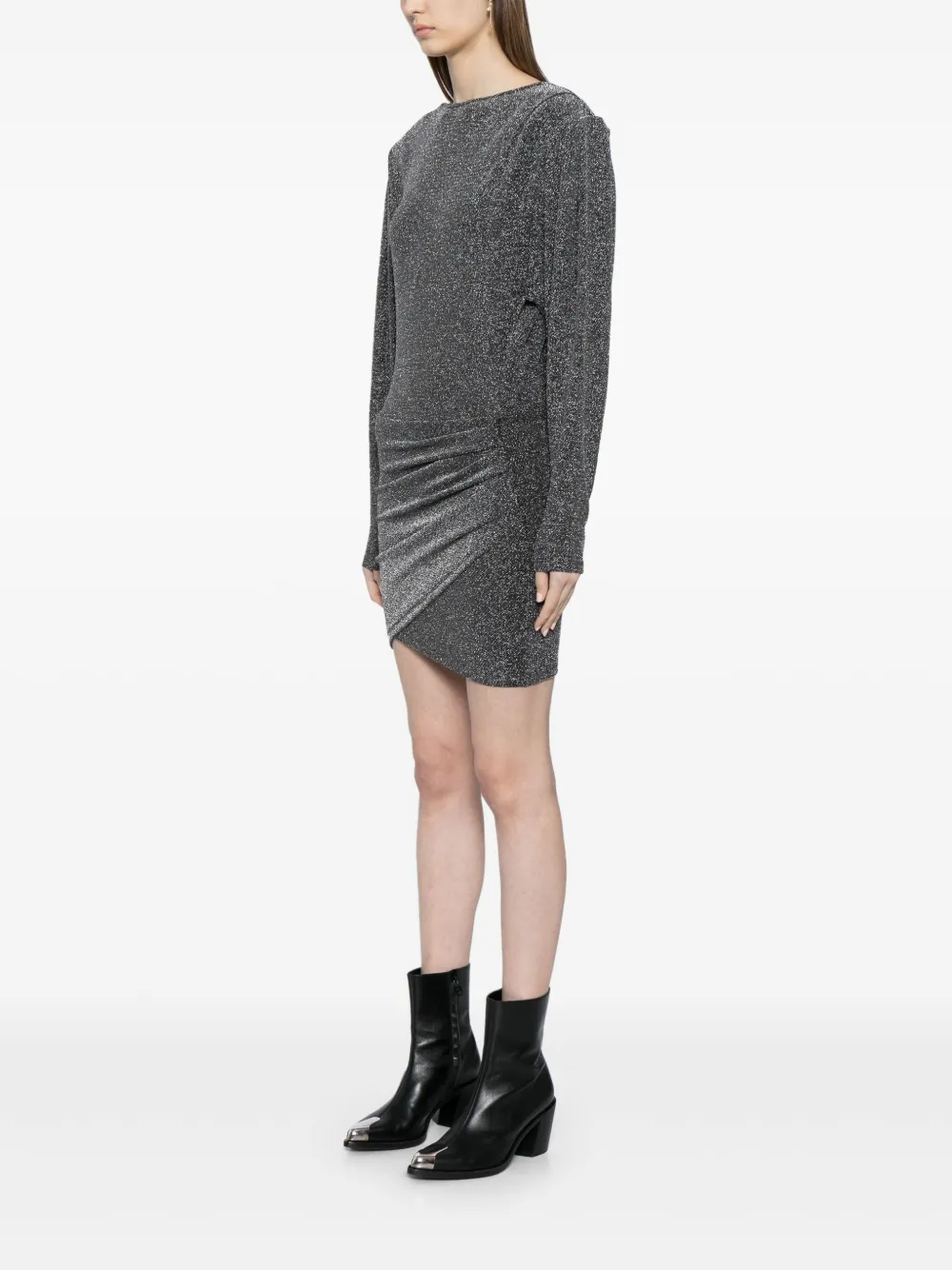 ISABEL MARANT Benedicte geplooide mini-jurk Zilver
