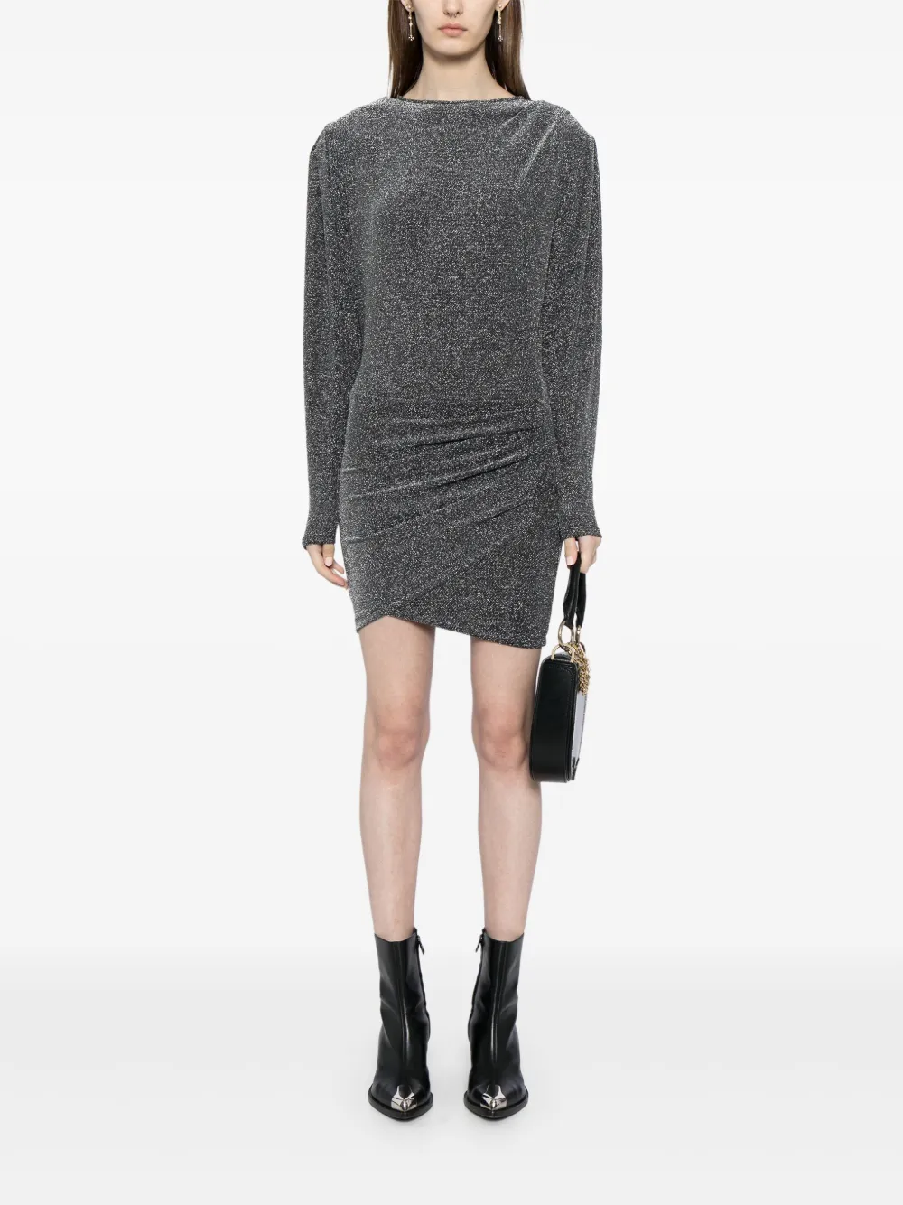ISABEL MARANT Benedicte geplooide mini-jurk Zilver