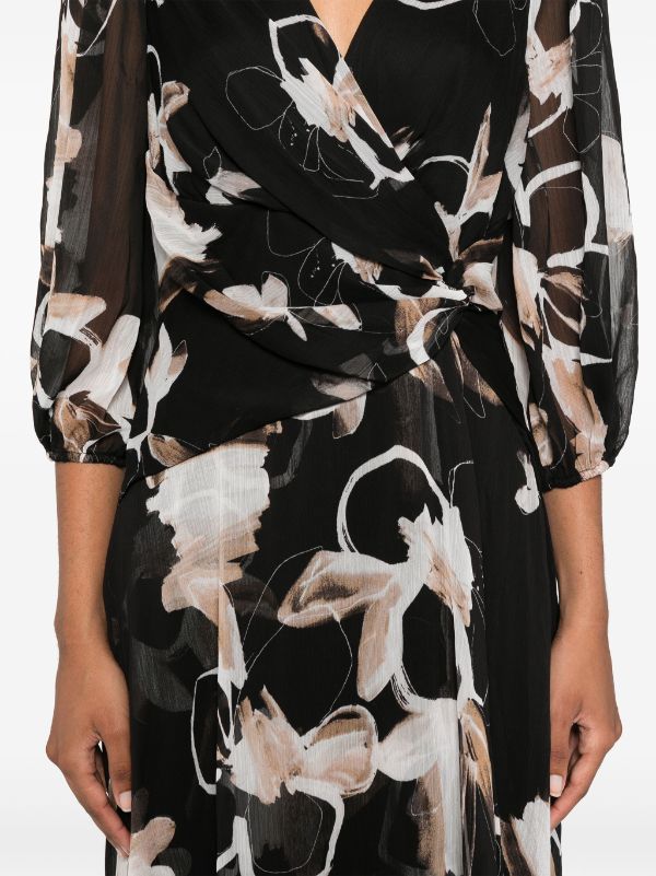 DKNY floral print Midi Dress Black FARFETCH CA