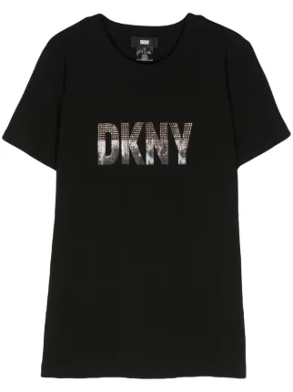 大人女性の DKNY ラインストーン ロゴ Tシャツ | ブラック | FARFETCH JP トップス