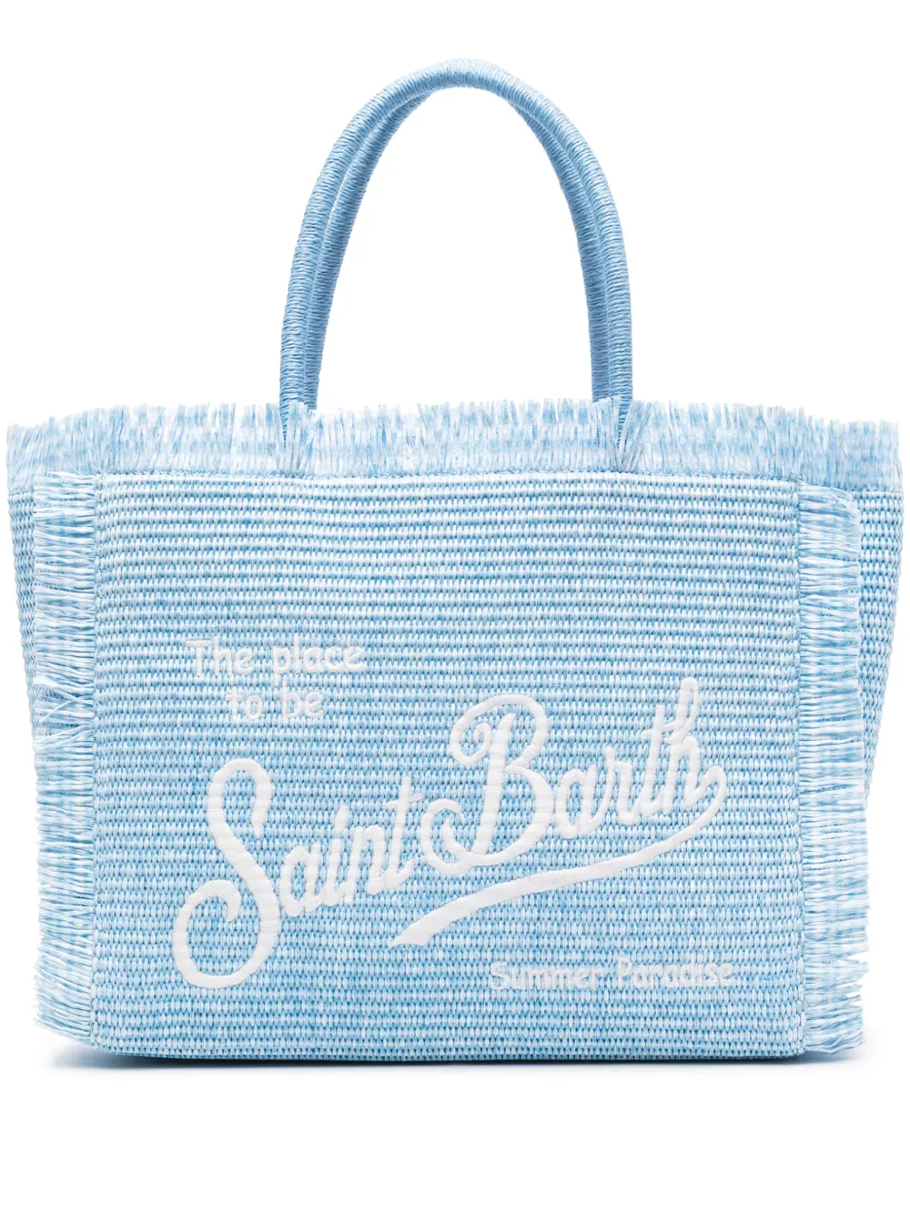MC2 Saint Barth Vanity rieten strandtas Blauw