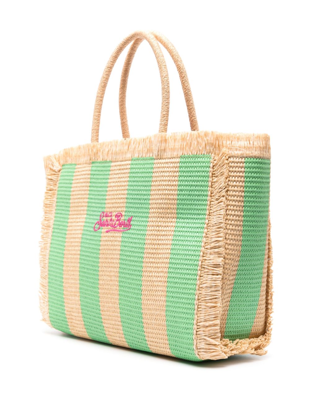 MC2 Saint Barth Vanity striped straw beach bag - Beige