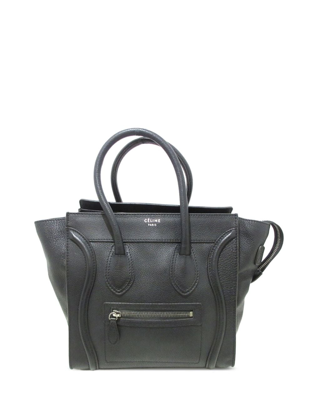 Pre-owned Celine 2012-2018 Micro Luggage Tote Bag In Black