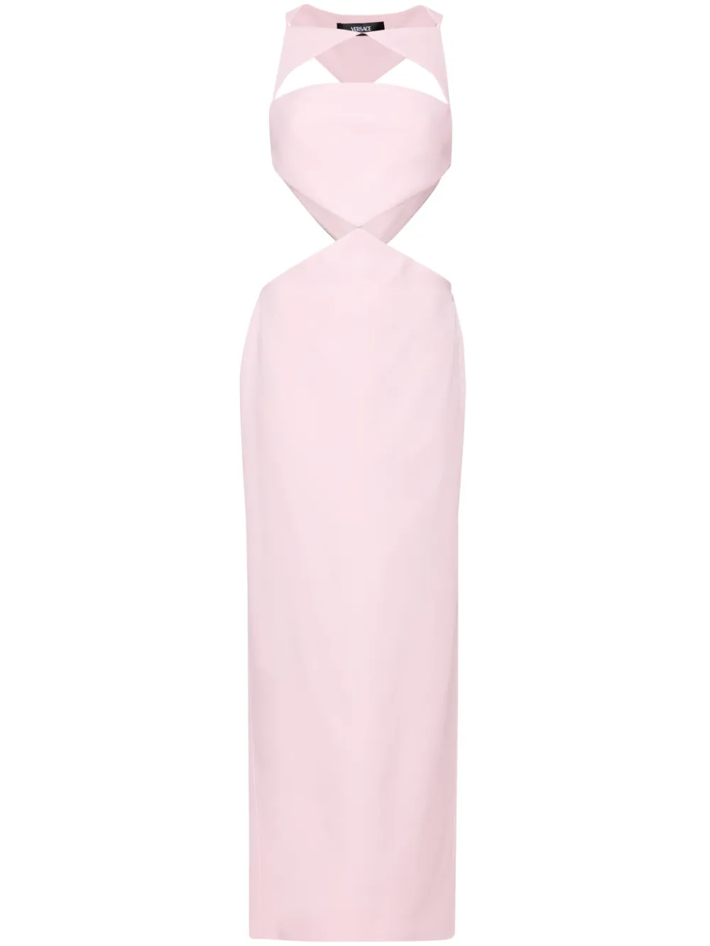 Versace Cut-out Cady Maxi Dress In Pink