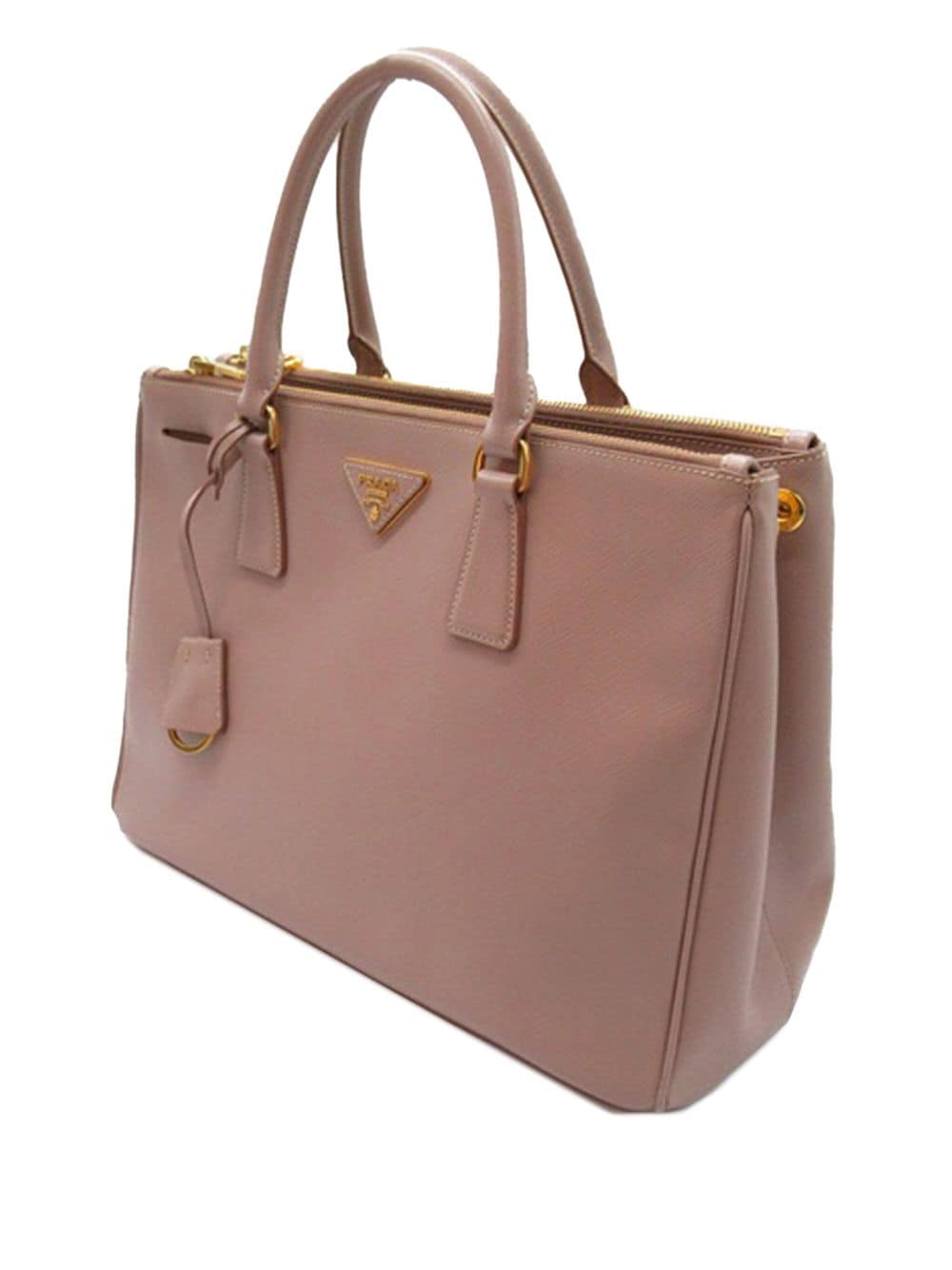 Pre-owned Prada Saffiano Lux Galleria Double Zip 斜挎包（2010-2023年典藏款） In Pink
