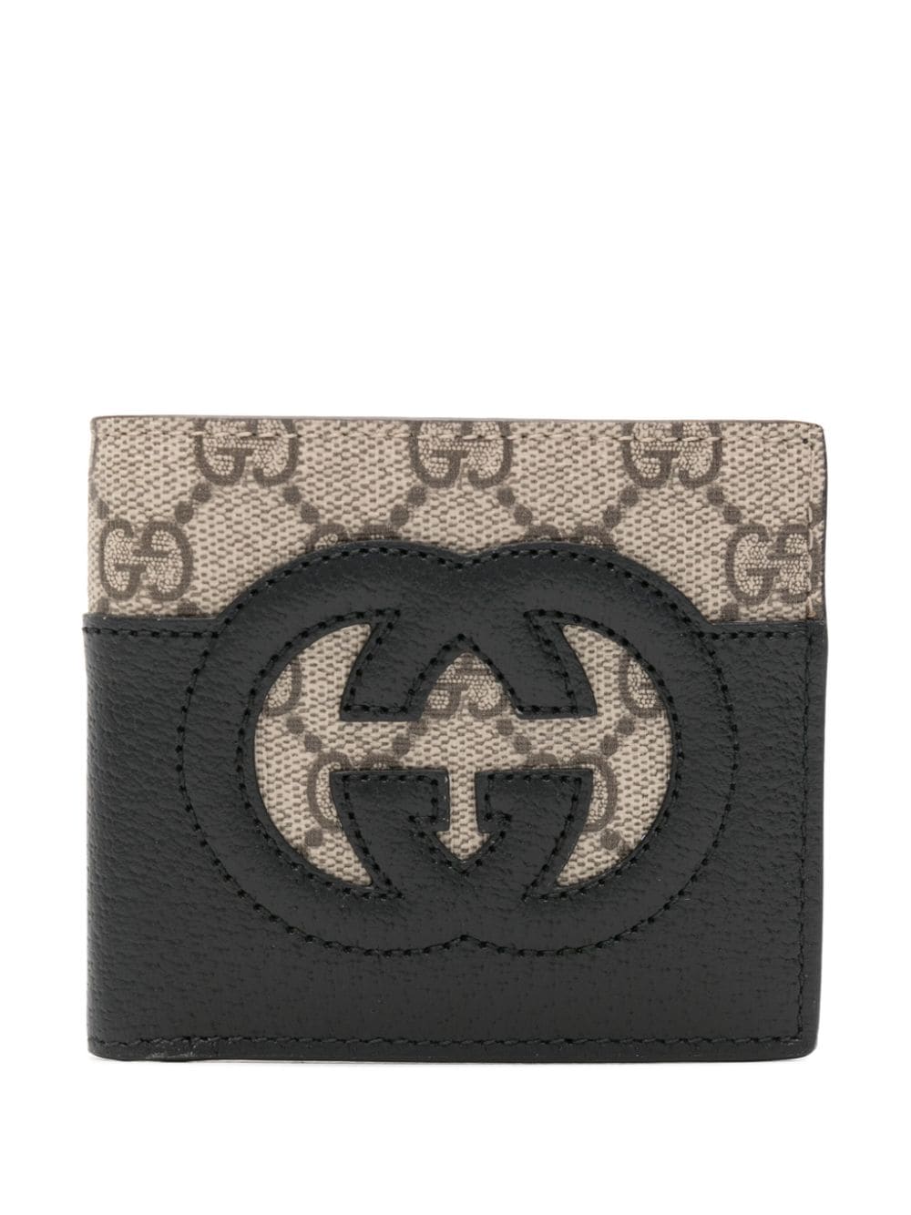 Shop Gucci Interlocking G Cut-out Wallet In Schwarz