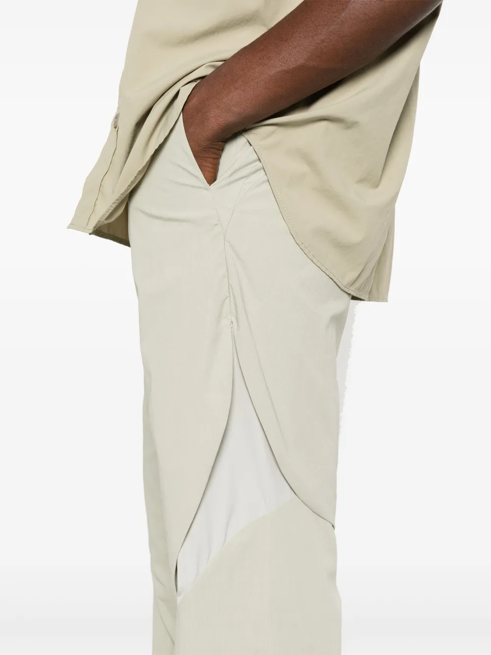 POST ARCHIVE FACTION CUT-OUT DETAIL STRAIGHT-LEG TROUSERS
