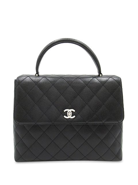 Affordable HOT SALE CHANEL 2000-2002 Caviar Kelly Top Handle Bag handbag Women