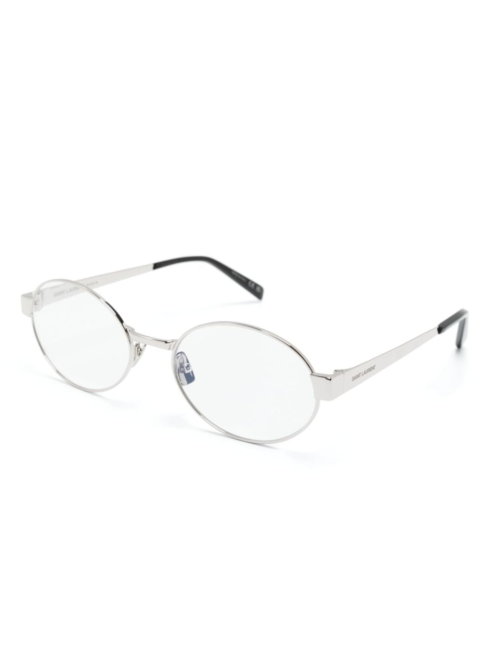 Saint Laurent Eyewear logo-engraved oval-frame glasses - Zilver