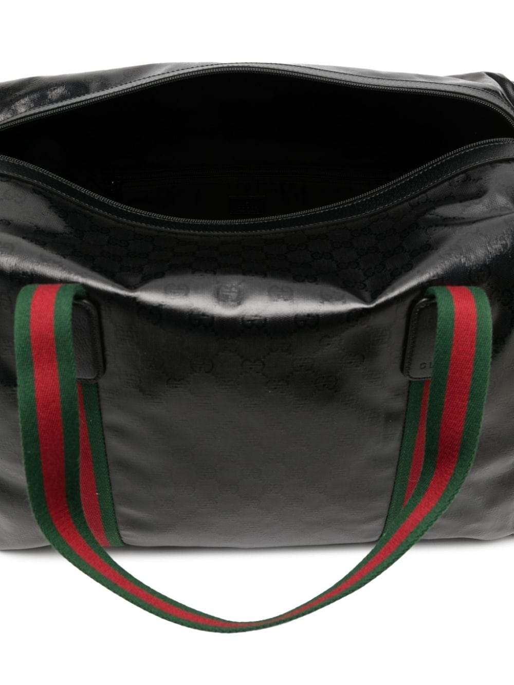 Shop Gucci Large Web-trimmed Duffle Bag In Black