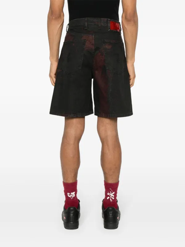 44 LABEL GROUP Corrosive Denim Shorts | Black | FARFETCH AO