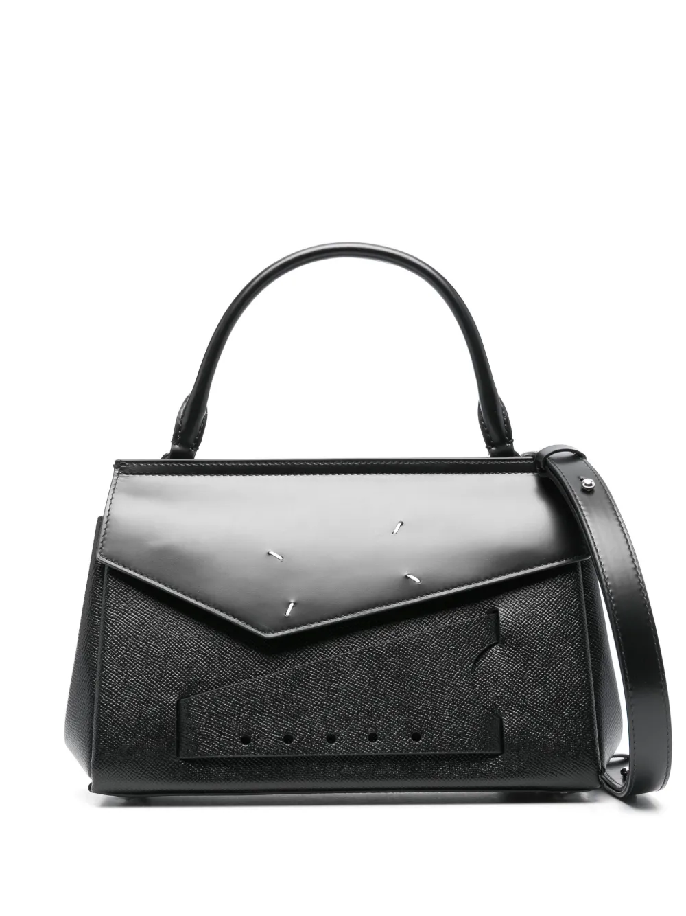 Maison Margiela Small Snatched Shoulder Bag In Black