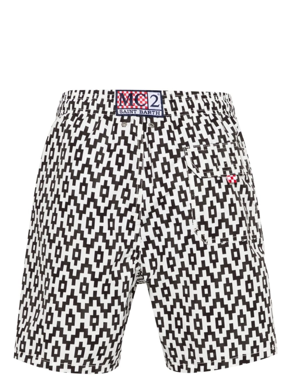 MC2 Saint Barth Gustavia geometric-print swim shorts - Wit