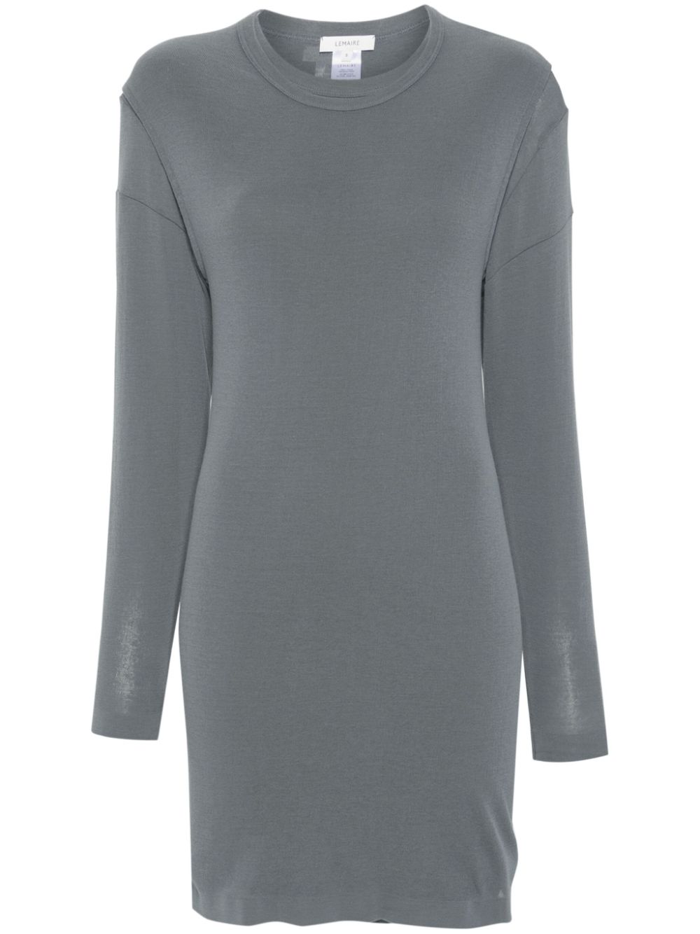 Lemaire Layered Knitted Mini Dress In Grey