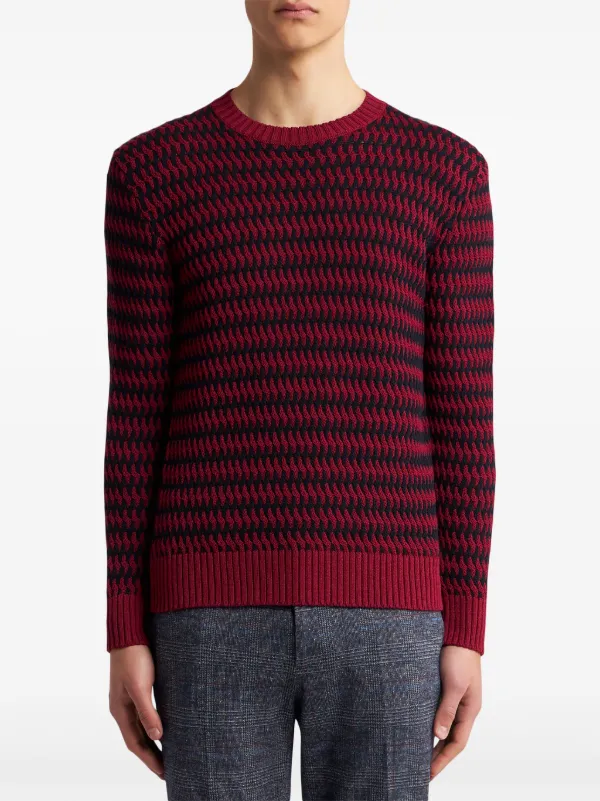 【送料&関税込】Etro Crew-neck Wool Sweater ETRO crew-neck Wool Jumper | Red | FARFETCH JO