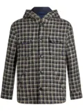 ETRO tartan-check hooded shirt jacket - Blue