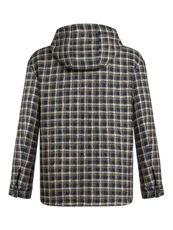 ETRO チェック フーデッドジャケット | ブルー | FARFETCH JP