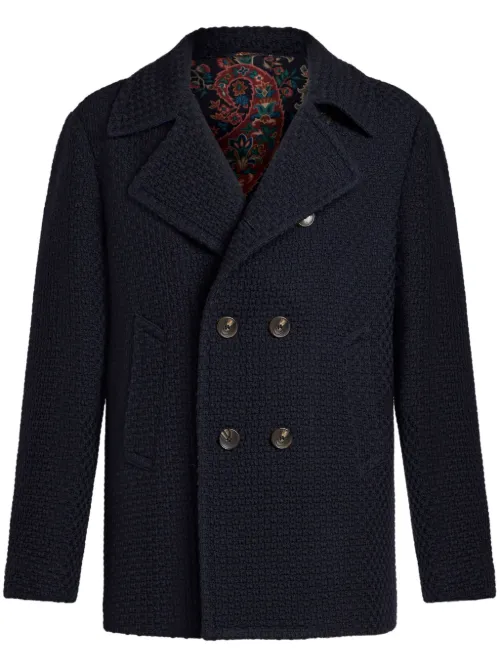 Caban en laine à boutonnière croisée - ETRO - Modalova