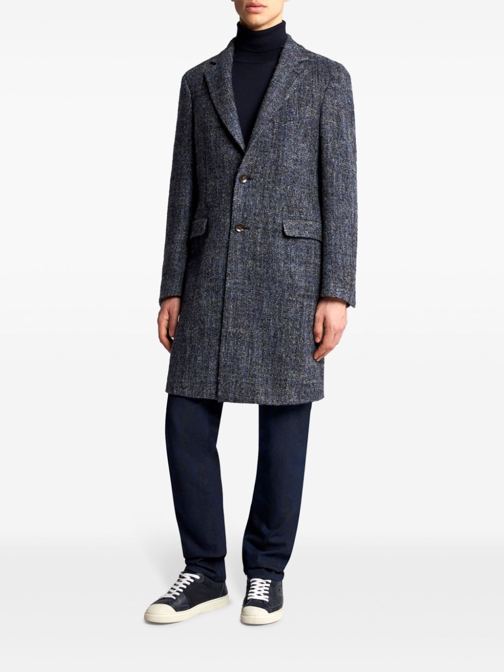 Shop Etro Single-breasted Coat In Blue