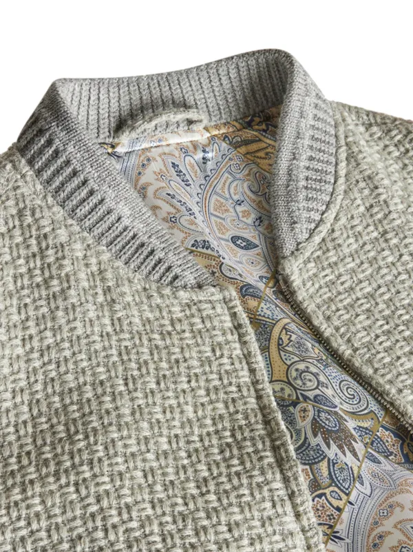 ETRO ウール ジップ ボンバージャケット ETRO zip-up Wool Bomber Jacket | Neutrals | FARFETCH