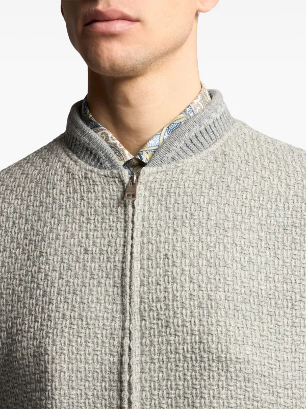 ETRO zip-up Wool Bomber Jacket Neutrals FARFETCH JO