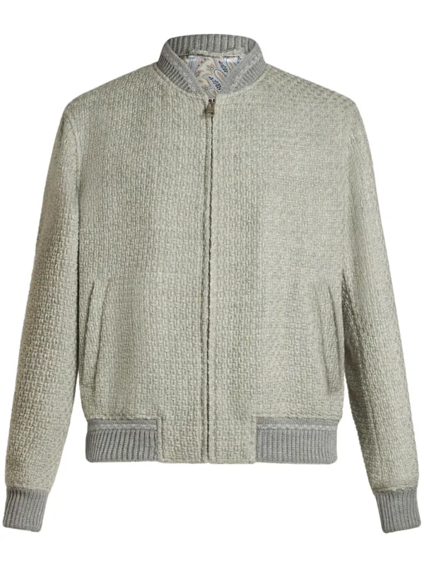 ETRO zip-up Wool Bomber Jacket Neutrals FARFETCH GR