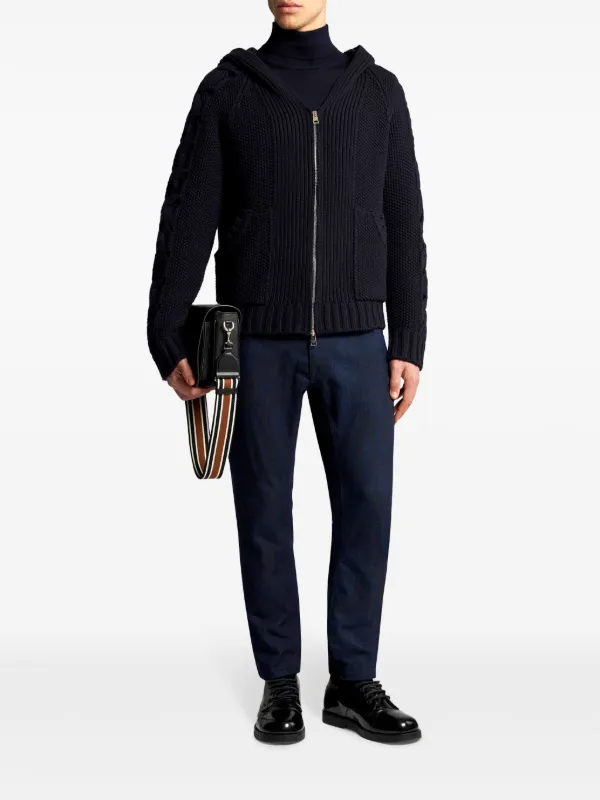 ETRO ケーブルニット ジップパーカー | ブルー | FARFETCH JP