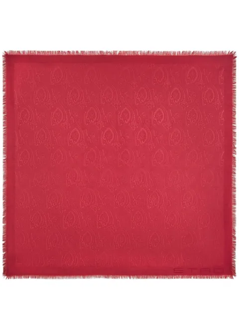 ETRO frayed paisley-jacquard shawl