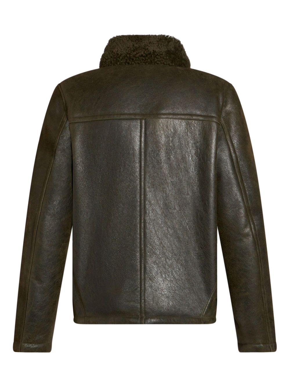 ETRO shearling-collar leather jacket Men