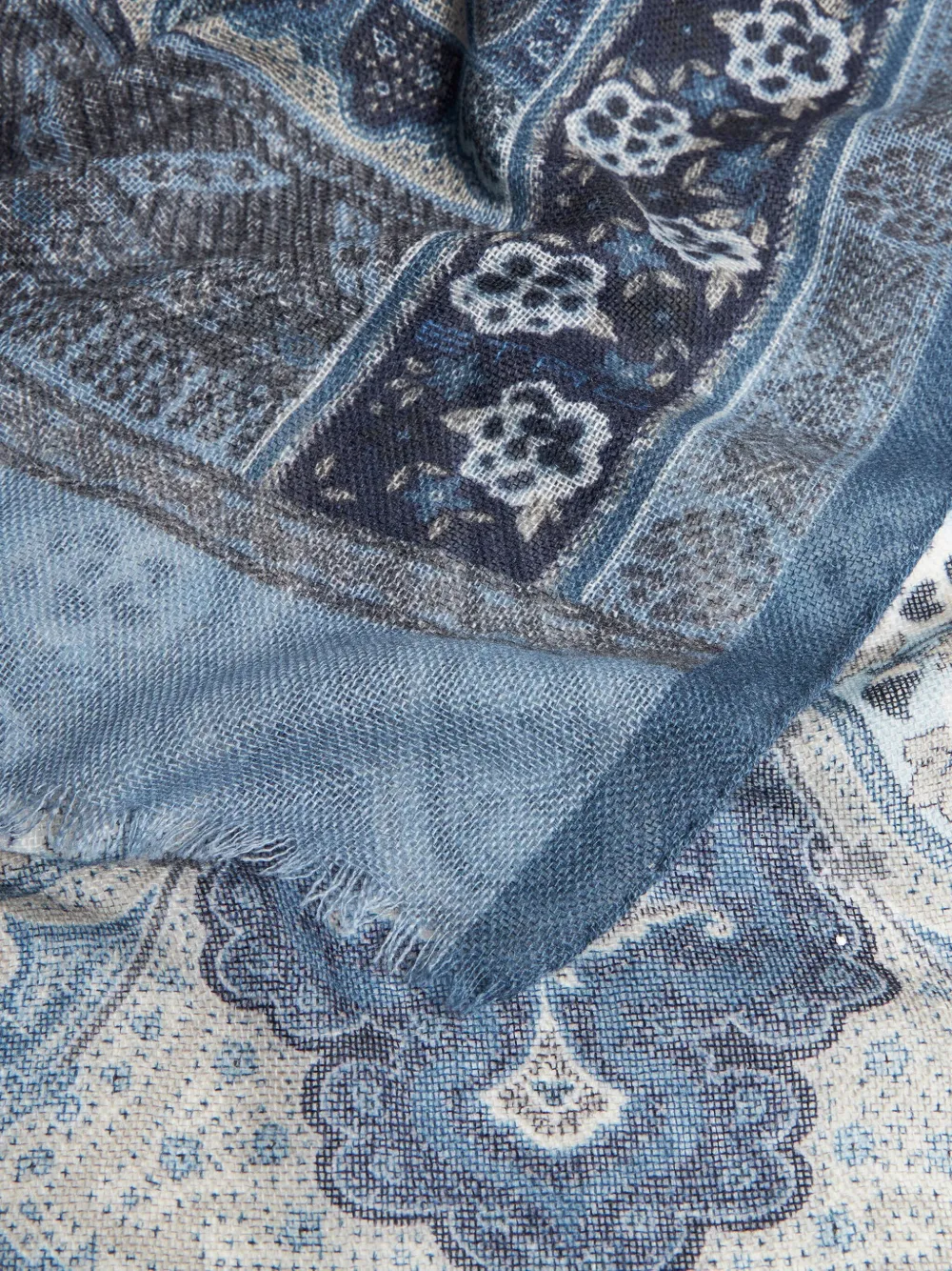 ETRO Sjaal met paisley-print Blauw