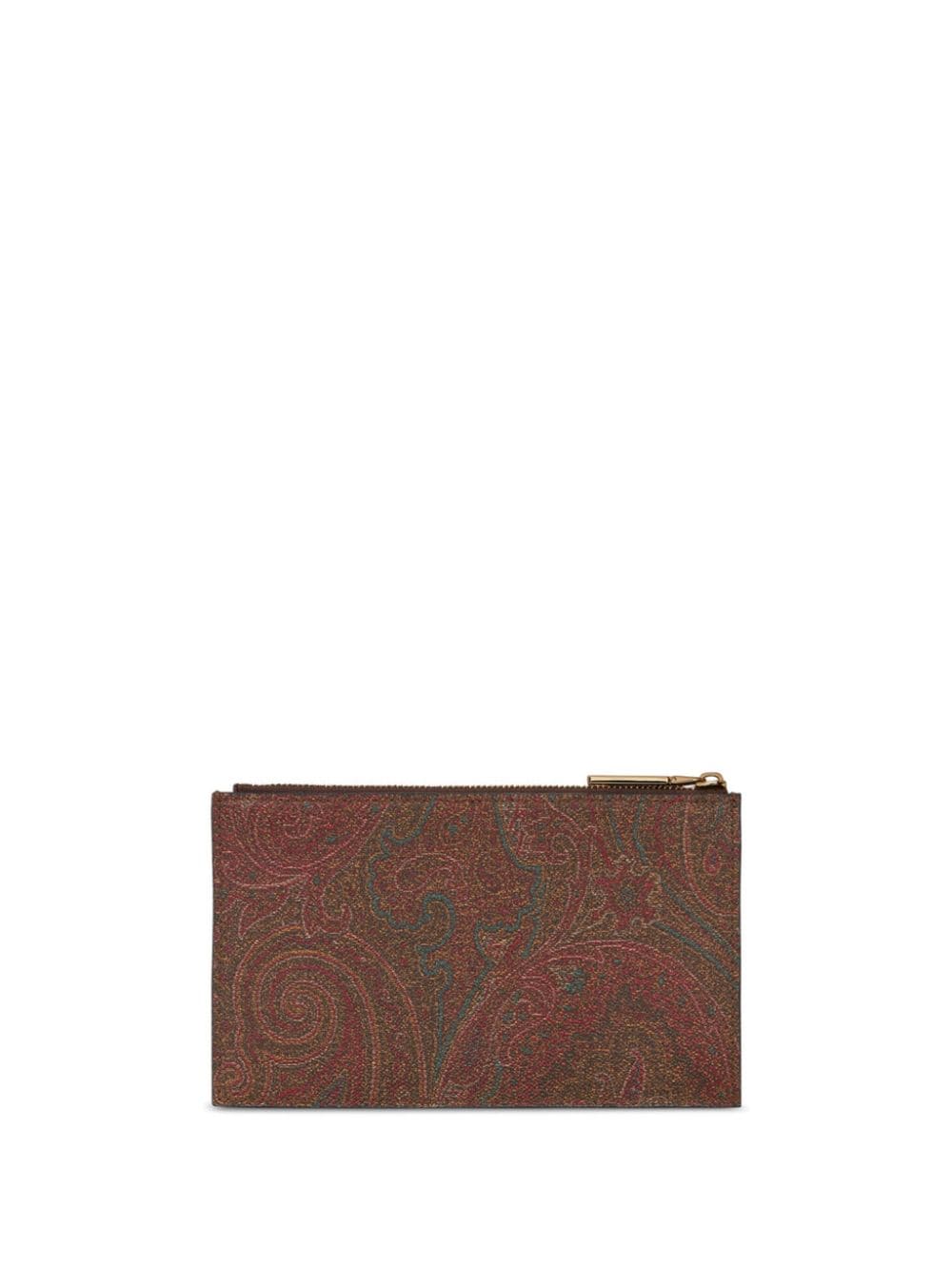 Shop Etro Paisley-print Cotton-blend Wallet In Brown