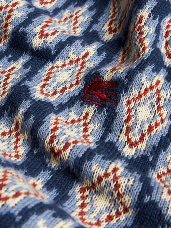 ETRO カーディガン　メタルボタン　トライカラー　トリコロール　オーバサイズ トリコロールカラーVネックカーディガン | レディースファッション通販