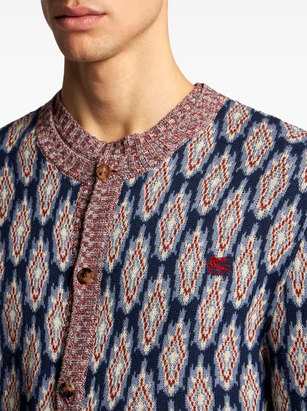 ETRO パターンジャカード カーディガン | ブルー | FARFETCH JP