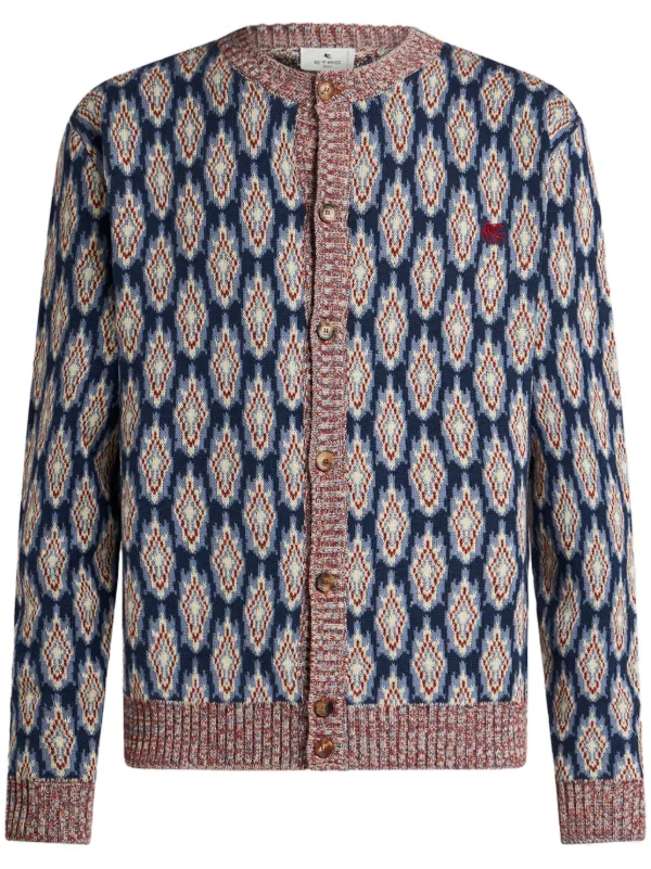 ETRO パターンジャカード カーディガン | ブルー | FARFETCH JP