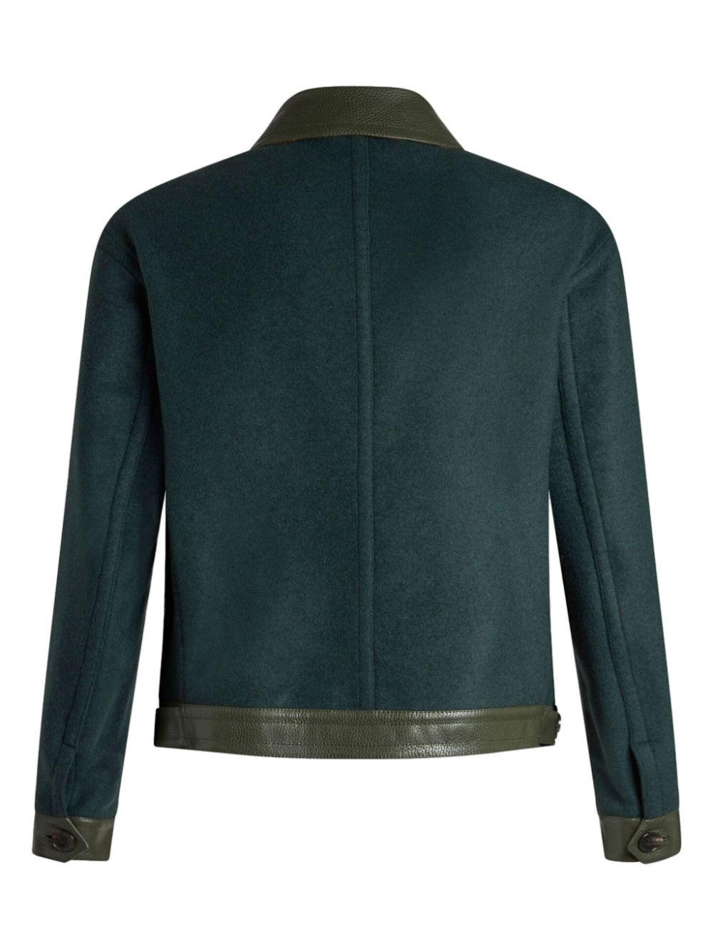 ETRO leather-trimmed shirt jacket Men