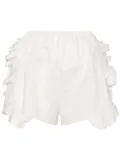 Ioana Ciolacu Peony ruffle-trim cotton shorts - White