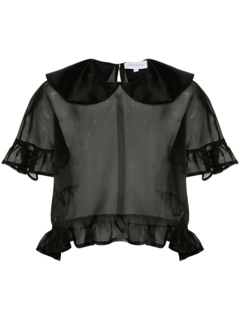 Ioana Ciolacu Dahlia semi-sheer blouse