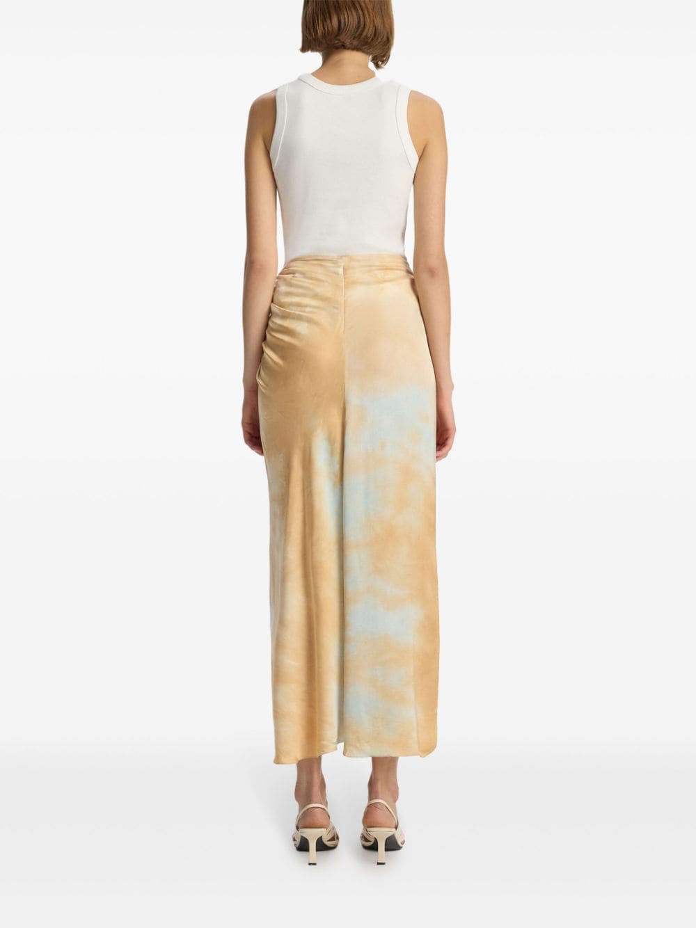 Shop A.l.c Grace Tie-dye Gathered Skirt In Neutrals
