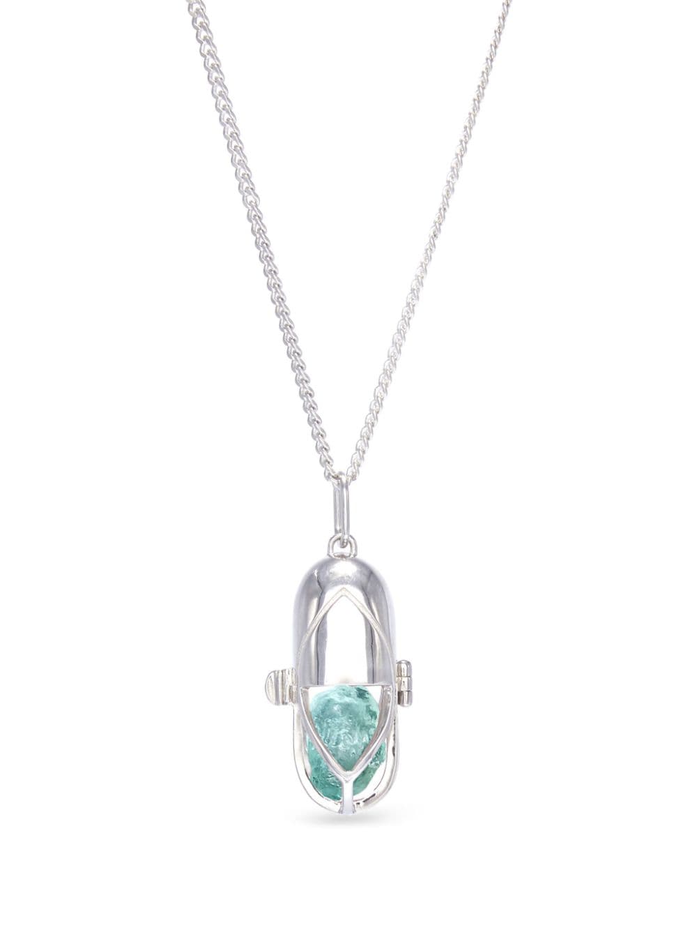 Capsule Eleven Aquamarine Statement-pendant Necklace In Silver