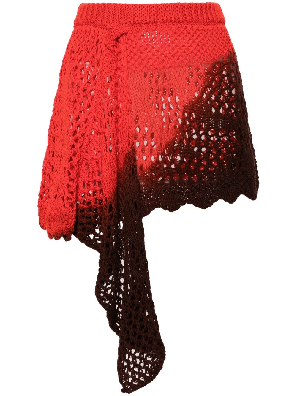 The Attico ombré open-knit miniskirt Rood