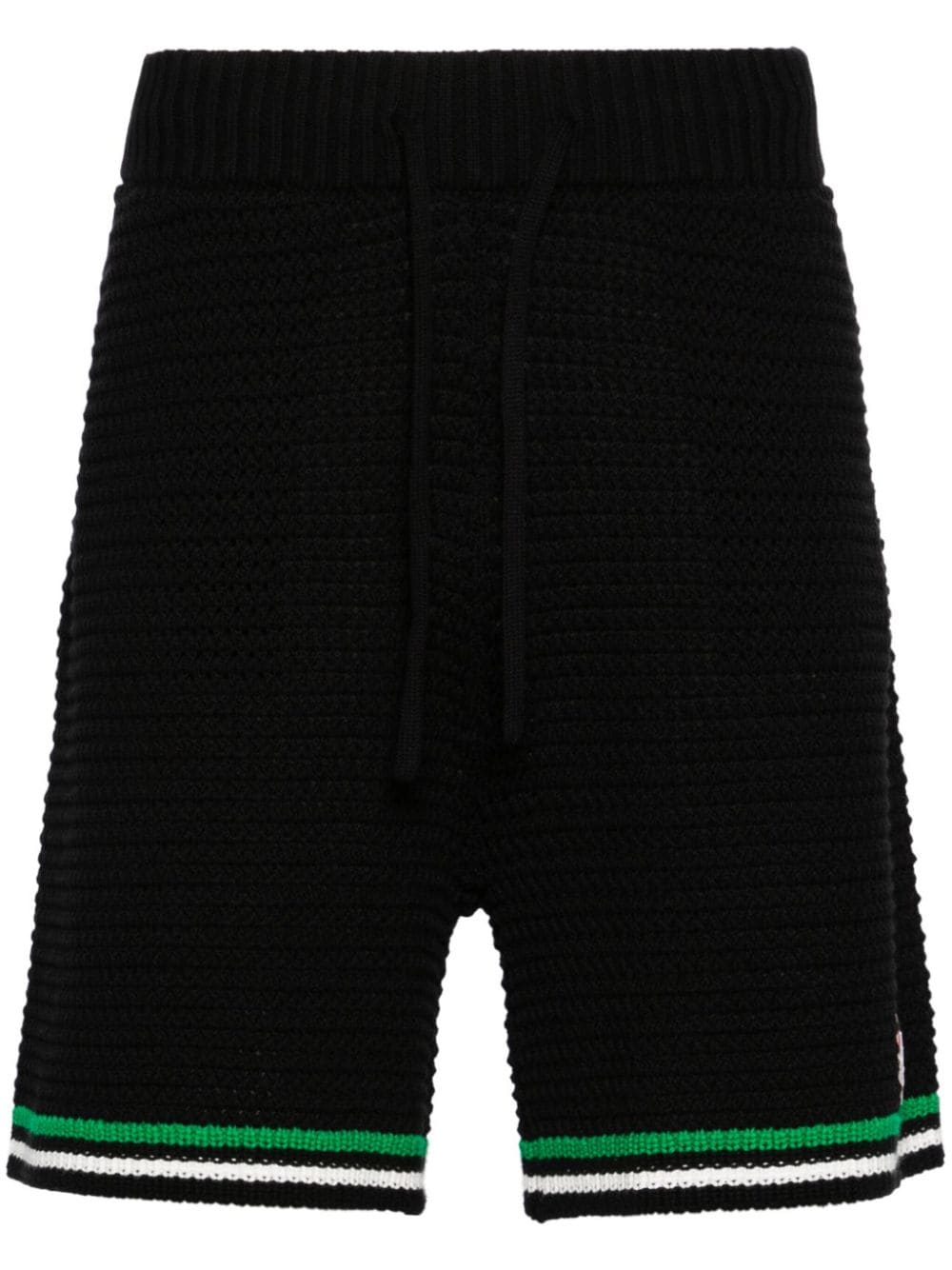 Shop Casablanca Logo-patch Crochet Tennis Shorts In Black