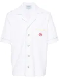 Casablanca towelling-finish monogram shirt - White