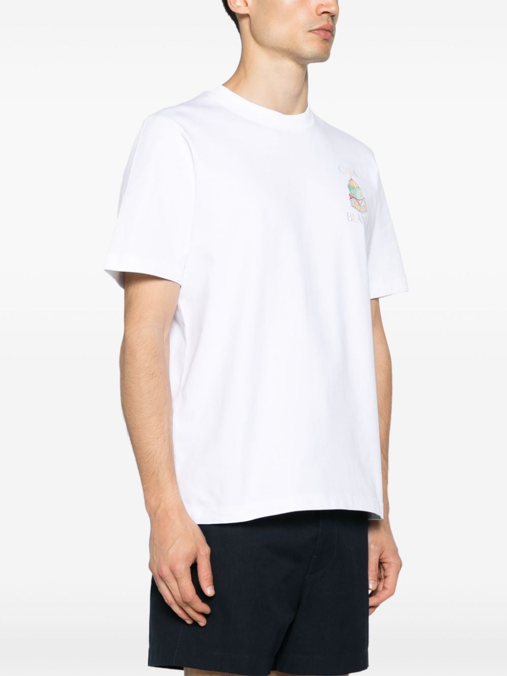 Casablanca T-shirt van biologisch katoen met print Wit