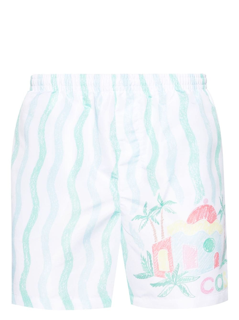 Casablanca Memphis-print swim shorts Wit