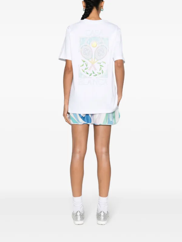 【関税込み】Casablanca ホワイト Tennis Pastelle Tシャツ White Tennis Pastelle T-Shirt by Casablanca on Sale