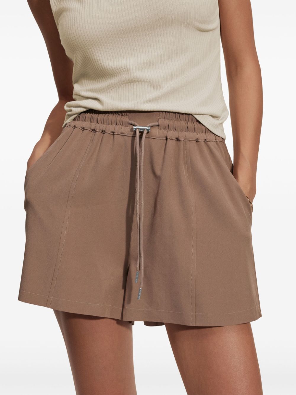 Shop Varley Barket Woven Shorts In Brown